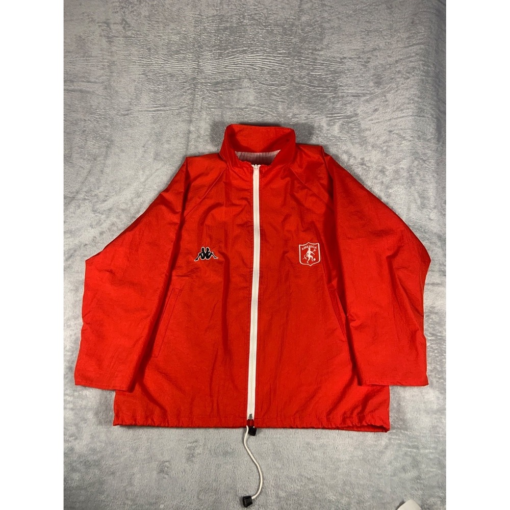 Vtg Kappa America De Cali Soccer Windbreaker Track Jacket Mens Red Full Zip Mesh
